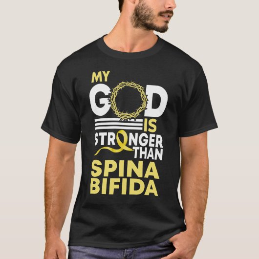 Mijn God is sterker dan Spina Bifida. T-shirt (Voorkant)