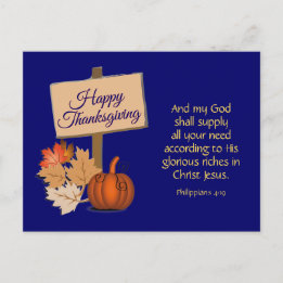 Mijn God zal leveren | Christelijke HAPPY THANKSGI Feestdagenkaart