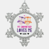 Mijn Godmoeder houdt van me. Tin Sneeuwvlok Ornament (Voorkant)