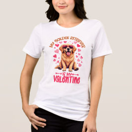 Mijn Golden Retriever is mijn Valentijn hondenlief Tri-Blend Shirt