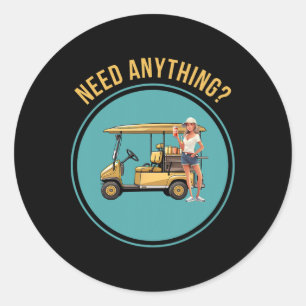 Mijn Golf Drankenwagen Meisje - Alles nodig Ronde Sticker
