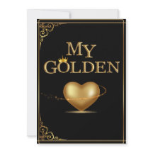 Mijn gouden hart Valentijnsdag Kaart ontwerp