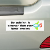Mijn goudvis is slimmer dan je eerling student bumpersticker (Op auto)