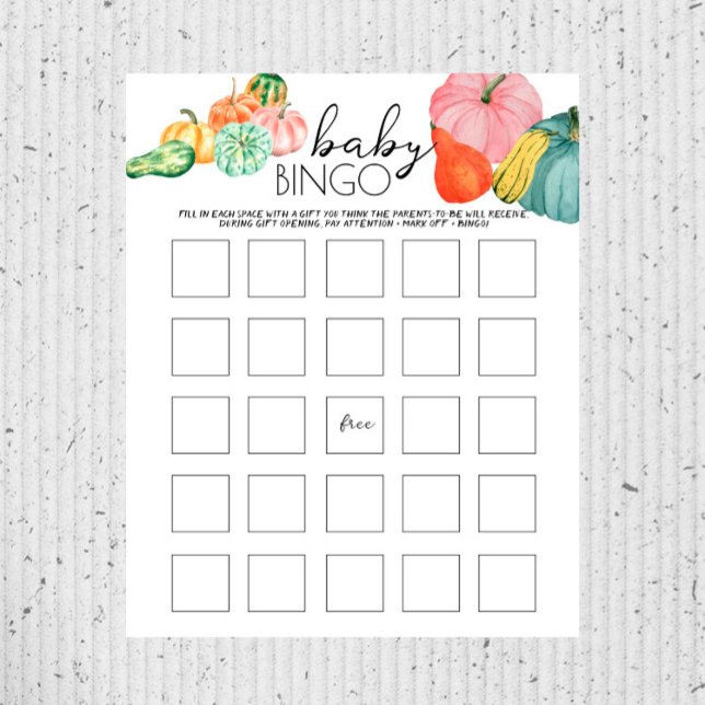 Mijn Gourd. - Baby shower Baby Bingo Game (Creator heeft geüpload)