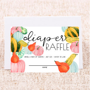Mijn Gourd. - Baby shower Diaper Raffle Insert Plaatskaartje