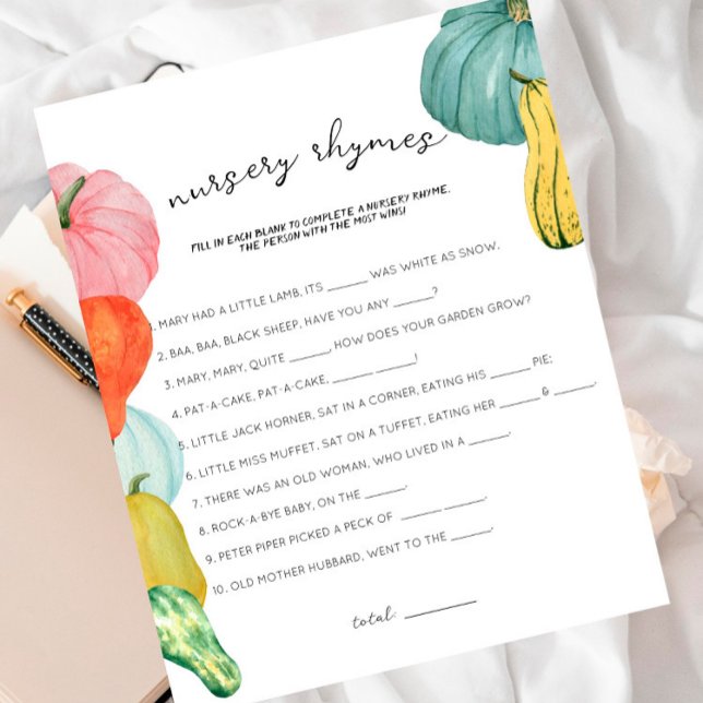 Mijn Gourd. - Baby shower Nursery Rhymes Game (Creator heeft geüpload)