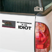 Mijn gouverneur is een Idioot Bumpersticker (Op Truck)