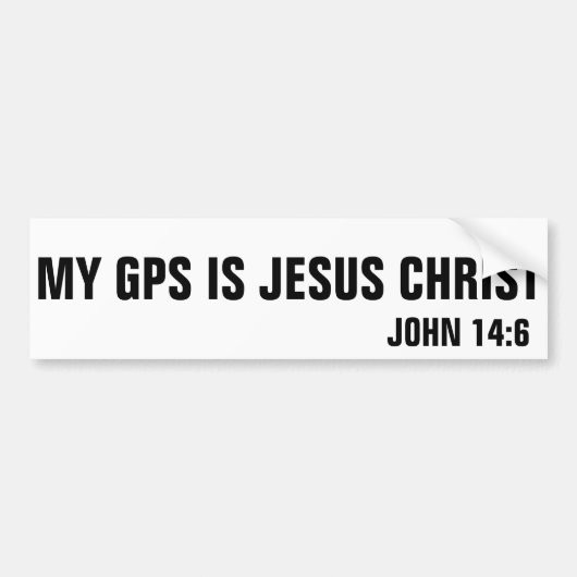 Mijn GPS is Jezus Christus John 14:6 Bumpersticker (Voorkant)