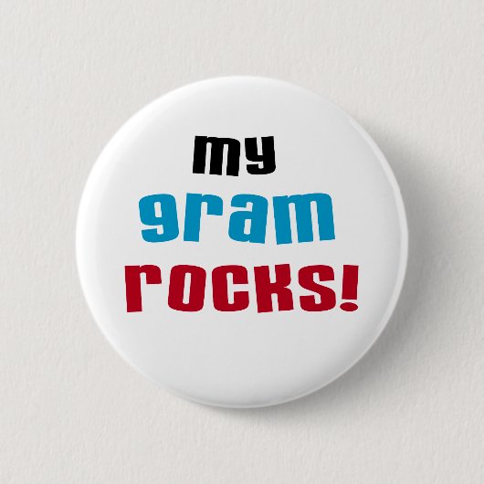 Mijn Gram Rocks T-shirts en geschenken Ronde Button 5,7 Cm (Voorkant)