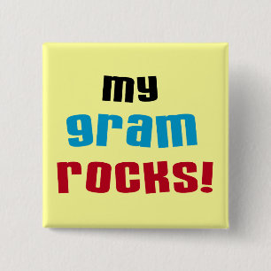 Mijn Gram Rocks T-shirts en geschenken Vierkante Button 5,1 Cm