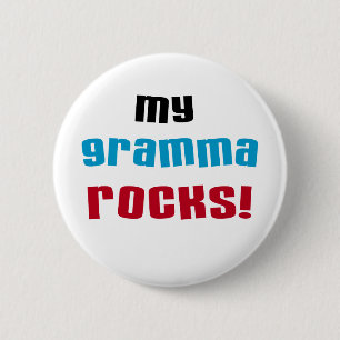 Mijn Gramma Rocks T-shirts en geschenken Ronde Button 5,7 Cm