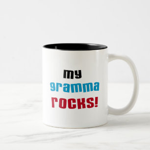 Mijn Gramma Rocks T-shirts en geschenken Tweekleurige Koffiemok