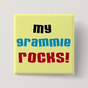 Mijn Grammie Rocks T shirten en cadeaus Vierkante Button 5,1 Cm