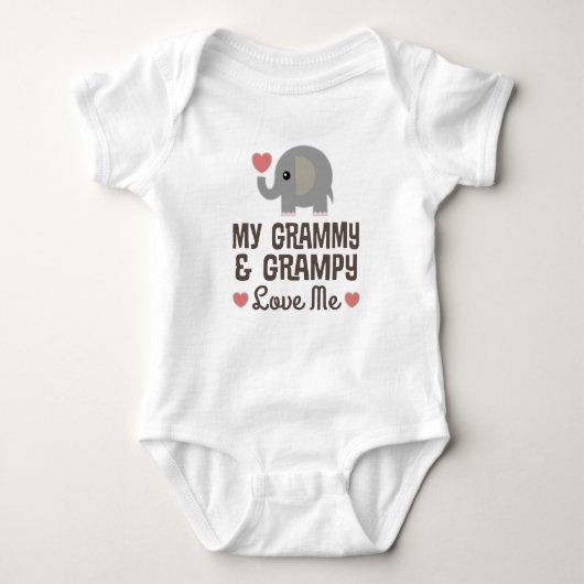 Mijn Grammy en Grampy Love Me Elephant Romper (Voorkant)