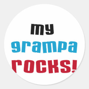 Mijn Grampa Rocks T shirten en geschenken Ronde Sticker