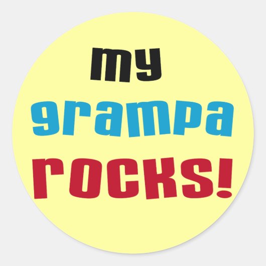 Mijn Grampa Rocks T shirten en geschenken Ronde Sticker (Voorkant)