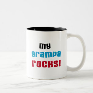 Mijn Grampa Rocks T shirten en geschenken Tweekleurige Koffiemok
