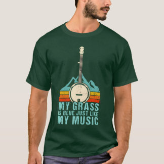 Mijn gras is blauw zoals mijn muziek Bluegrass ban T-shirt