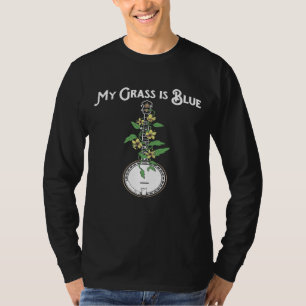 Mijn gras is Blauwe Banjo Vine Flowers Illust T-shirt