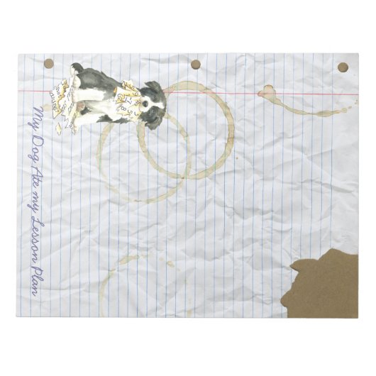 Mijn grens Collie Ate mijn Lesson Plan Notitieblok (Voorkant)