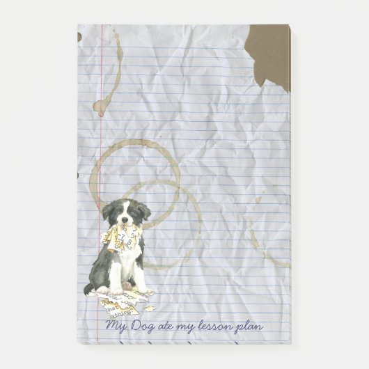 Mijn grens Collie Ate mijn Lesson Plan Post-it® Notes (Voorkant)