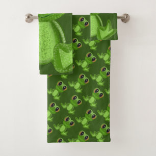 Mijn groene kikkerkeukenset voor vrienden bad handdoek