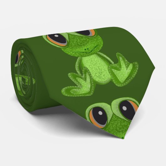 Mijn groene kikkervis-Stropdas Stropdas (Opgerold)