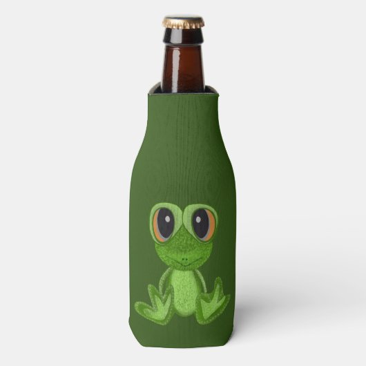 Mijn groene kikkervriend flesjeskoeler (Fles Voorkant)