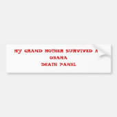 MIJN GROOTMOEDER HEEFT EEN OBAMADEAK PANEL OVERLEV BUMPERSTICKER (Voorkant)