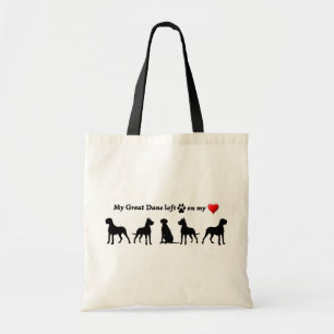 Mijn grote Dane Dog heeft voetafdrukken achtergela Tote Bag