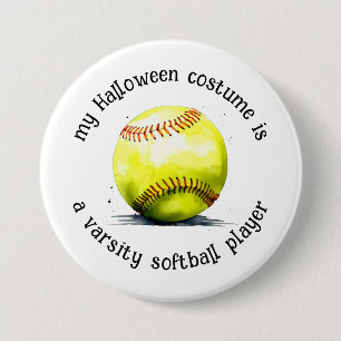 Mijn Halloween kostuum is een softbalspeler, grapp Ronde Button 7,6 Cm