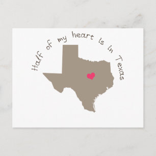 Mijn halve hart ligt in Texas Briefkaart