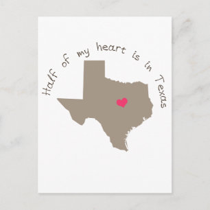 Mijn halve hart ligt in Texas Briefkaart