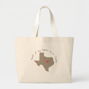 Mijn halve hart ligt in Texas Grote Tote Bag