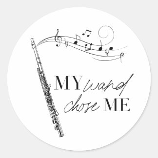 Mijn hand verkoos me Flute Black & White Quote Ronde Sticker