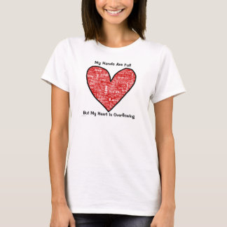 Mijn handen zijn vol, maar t-shirt