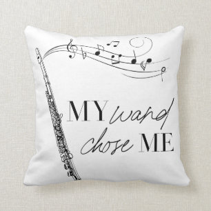 Mijn handje kiest voor Flute Black & White Typogra Kussen