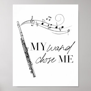 Mijn handje kiest voor Flute Black & White Typogra Poster