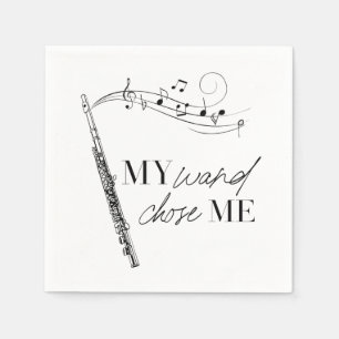 Mijn handje kiest voor Flute Black & White Typogra Servet