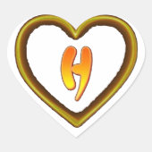 Mijn handtekening met de letter h hart sticker (Voorkant)