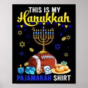 Mijn Hanukkah Pyjamashirt American Football Speler Poster