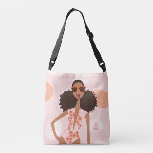 Mijn Happy Place Beach Bag Crossbody Tas (Achterkant)