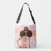 Mijn Happy Place Beach Bag Crossbody Tas (Voorkant)