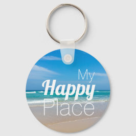 Mijn Happy Place Blue Ocean Sleutelhanger