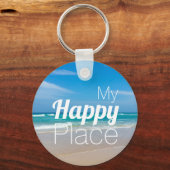 Mijn Happy Place Blue Ocean Sleutelhanger (Voorkant)