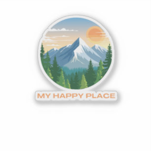 Mijn Happy Place Mountain Sweatshirt Sticker