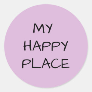 Mijn Happy Place Ronde Sticker