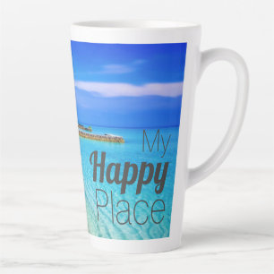 Mijn Happy Place   Tropische strand foto Latte Mok