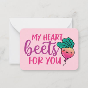 Mijn hart beest Funny Pun Cute Valentijnsdag Notitiekaartje