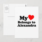Mijn Hart behoort tot Alexandra Briefkaart (Voorkant / Achterkant)